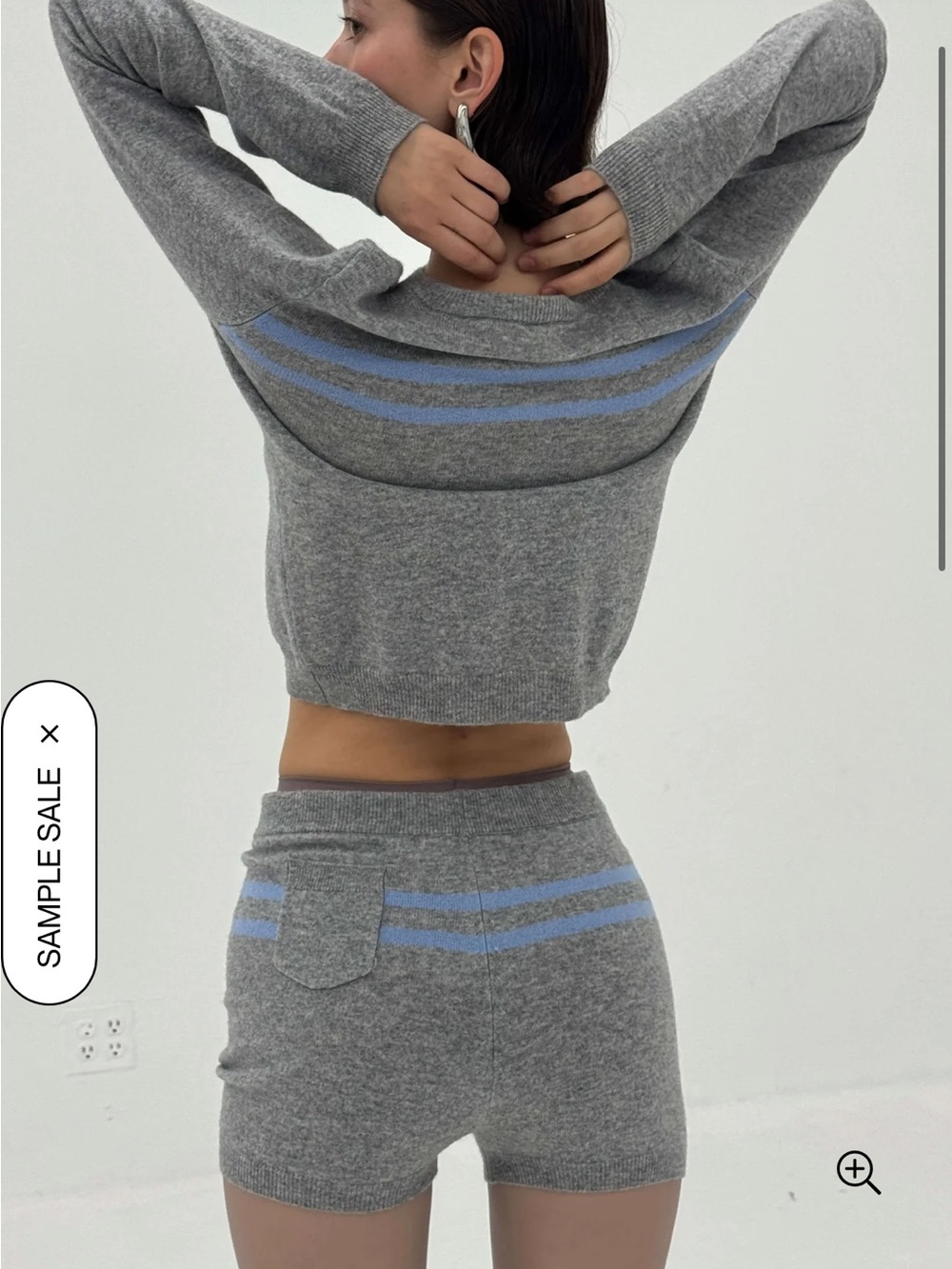 find me now label cashmere mini wool knit shorts